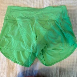 lululemon athletica Neon Green Athletic Running Shorts